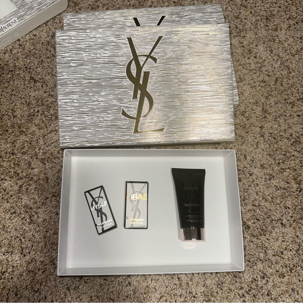NWT Yves Saint Laurent Black Opium Lotion & YSL Perfume Bundle